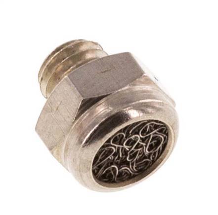 M5 Vernikkeld Messing Compact Pneumatische Geluiddemper 1.4301 Draadgaas [10 Stuks]