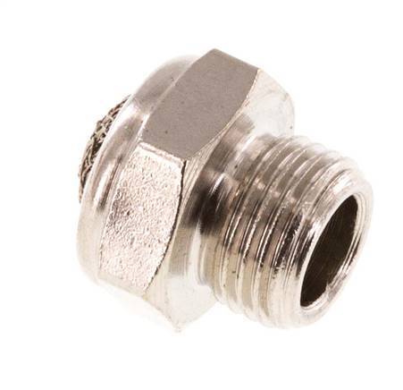 G1/8'' Vernikkeld Messing Compact Pneumatische Geluiddemper 1.4301 Draadgaas [10 Stuks]