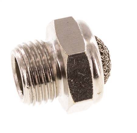 G1/8'' Vernikkeld Messing Compact Pneumatische Geluiddemper 1.4301 Draadgaas [10 Stuks]