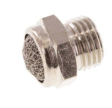G1/4'' Vernikkeld Messing Compact Pneumatische Geluiddemper 1.4301 Draadgaas [5 Stuks]