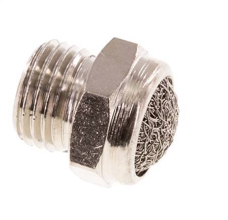 G1/4'' Vernikkeld Messing Compact Pneumatische Geluiddemper 1.4301 Draadgaas [5 Stuks]
