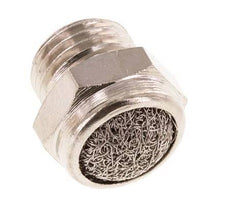 G1/4'' Vernikkeld Messing Compact Pneumatische Geluiddemper 1.4301 Draadgaas [5 Stuks]