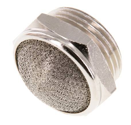 G1'' Vernikkeld Messing Compact Pneumatische Geluiddemper 1.4301 Draadgaas