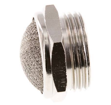 G1'' Vernikkeld Messing Compact Pneumatische Geluiddemper 1.4301 Draadgaas