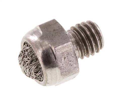 M5 Stainless Steel Compact Pneumatic Muffler 1.4301 Wire Mesh