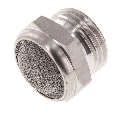 G1/2'' Stainless Steel Compact Pneumatic Muffler 1.4301 Wire Mesh