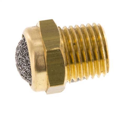 NPT 1/4'' Messing Compacte Pneumatische Geluiddemper 1.4301 Draadgaas [5 Stuks]
