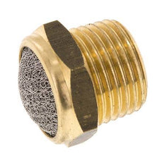 NPT 1/2'' Brass Compact Pneumatic Muffler 1.4301 Wire Mesh [2 Pieces]