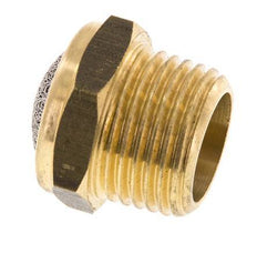 NPT 1/2'' Brass Compact Pneumatic Muffler 1.4301 Wire Mesh [2 Pieces]