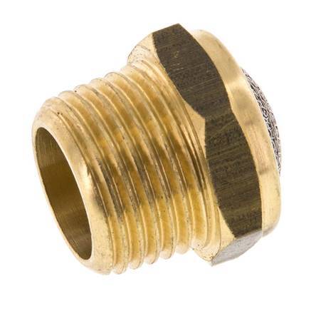 NPT 1/2'' Messing Compacte Pneumatische Geluiddemper 1.4301 Draadgaas [2 Stuks]