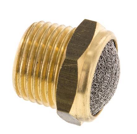 NPT 1/2'' Messing Compacte Pneumatische Geluiddemper 1.4301 Draadgaas [2 Stuks]