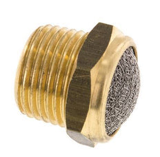 NPT 1/2'' Messing Compacte Pneumatische Geluiddemper 1.4301 Draadgaas [2 Stuks]