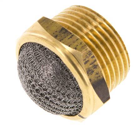 NPT 1'' Messing Compacte Pneumatische Geluiddemper 1.4301 Draadgaas