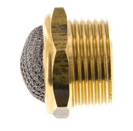 NPT 1'' Messing Compacte Pneumatische Geluiddemper 1.4301 Draadgaas