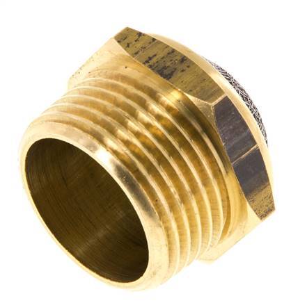 NPT 1'' Messing Compacte Pneumatische Geluiddemper 1.4301 Draadgaas