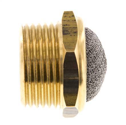 NPT 1'' Messing Compacte Pneumatische Geluiddemper 1.4301 Draadgaas