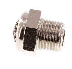 NPT 1/8'' Vernikkeld Messing Compact Pneumatische Geluiddemper 1.4301 Draadgaas [5 Stuks]