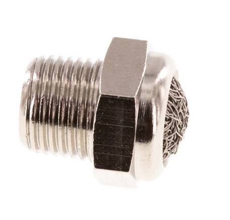 NPT 1/8'' Vernikkeld Messing Compact Pneumatische Geluiddemper 1.4301 Draadgaas [5 Stuks]