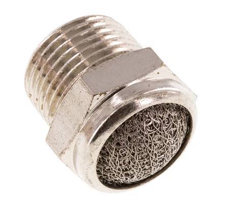 NPT 3/8'' Vernikkeld Messing Compact Pneumatische Geluiddemper 1.4301 Draadgaas [2 Stuks]