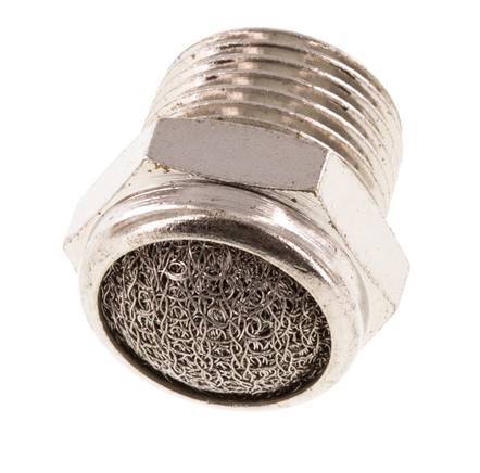 NPT 3/8'' Vernikkeld Messing Compact Pneumatische Geluiddemper 1.4301 Draadgaas [2 Stuks]
