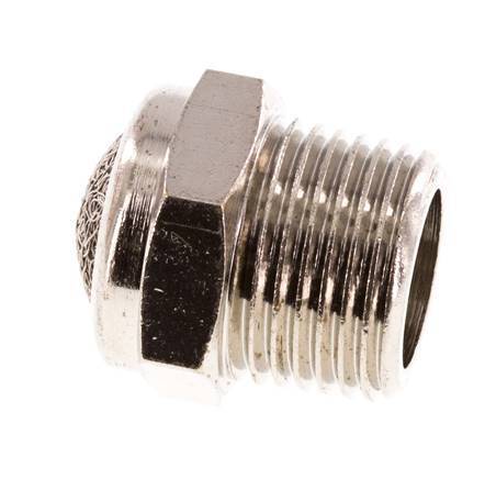 NPT 3/8'' Vernikkeld Messing Compact Pneumatische Geluiddemper 1.4301 Draadgaas [2 Stuks]