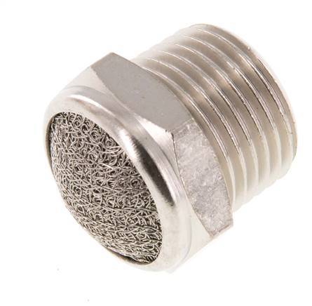NPT 1/2'' Vernikkeld Messing Compact Pneumatische Geluiddemper 1.4301 Draadgaas [2 Stuks]