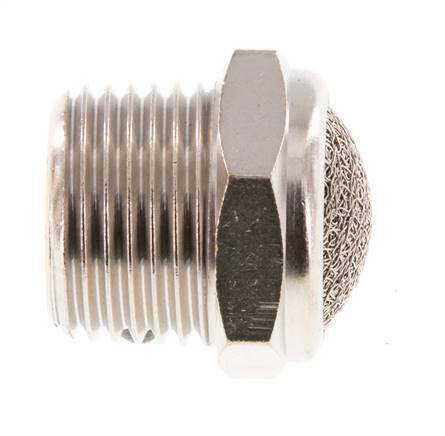 NPT 1/2'' Vernikkeld Messing Compact Pneumatische Geluiddemper 1.4301 Draadgaas [2 Stuks]