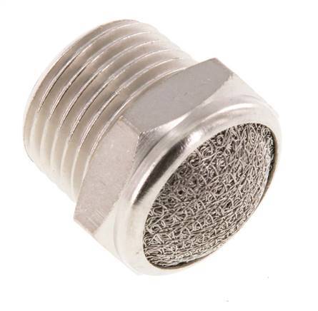 NPT 1/2'' Vernikkeld Messing Compact Pneumatische Geluiddemper 1.4301 Draadgaas [2 Stuks]