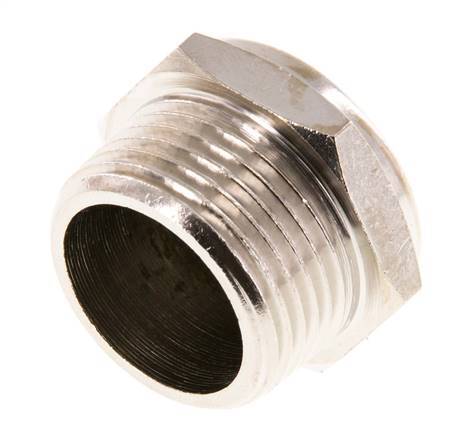 NPT 3/4'' Nickel-Plated Brass Compact Pneumatic Muffler 1.4301 Wire Mesh