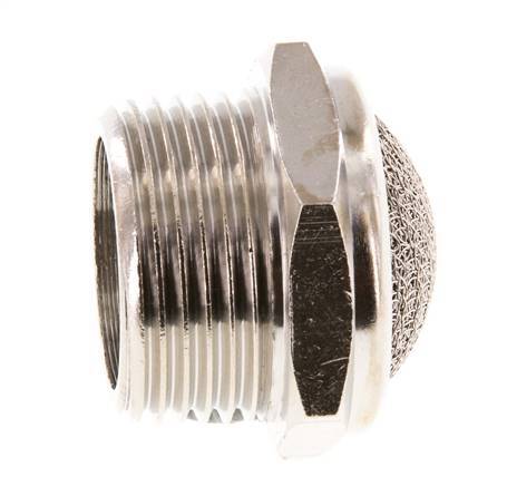 NPT 3/4'' Vernikkeld Messing Compact Pneumatische Geluiddemper 1.4301 Draadgaas