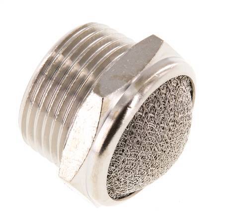 NPT 3/4'' Vernikkeld Messing Compact Pneumatische Geluiddemper 1.4301 Draadgaas