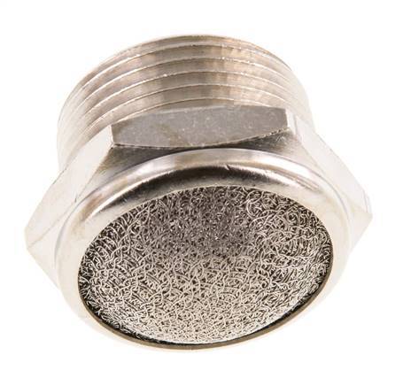 NPT 3/4'' Vernikkeld Messing Compact Pneumatische Geluiddemper 1.4301 Draadgaas