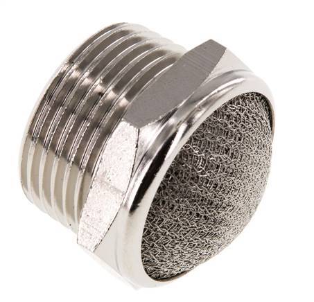 NPT 1'' Vernikkeld Messing Compact Pneumatische Geluiddemper 1.4301 Draadgaas