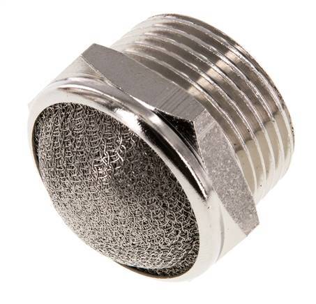 NPT 1'' Vernikkeld Messing Compact Pneumatische Geluiddemper 1.4301 Draadgaas