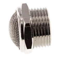 NPT 1'' Nickel-Plated Brass Compact Pneumatic Muffler 1.4301 Wire Mesh