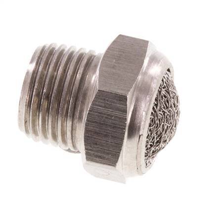 NPT 1/8'' Roestvrijstalen Compacte Pneumatische Geluiddemper 1.4301 Draadgaas