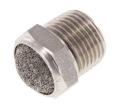 NPT 3/8'' Stainless Steel Compact Pneumatic Muffler 1.4301 Wire Mesh