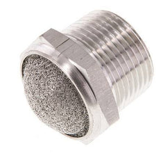 NPT 3/4'' Stainless Steel Compact Pneumatic Muffler 1.4301 Wire Mesh