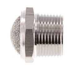 NPT 3/4'' Stainless Steel Compact Pneumatic Muffler 1.4301 Wire Mesh