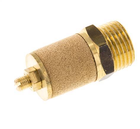 G1/2'' Brass Flow Control Muffler With Lock Nut
