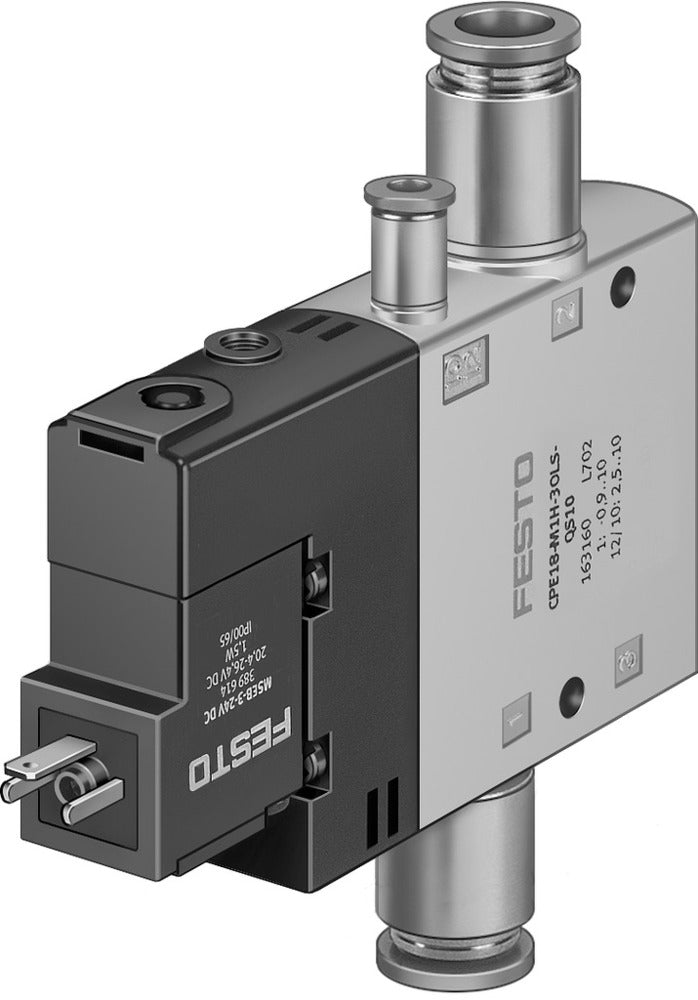 Festo 3/2 NO Monostable Air Solenoid Valve QS-10 1000l/min - 163160