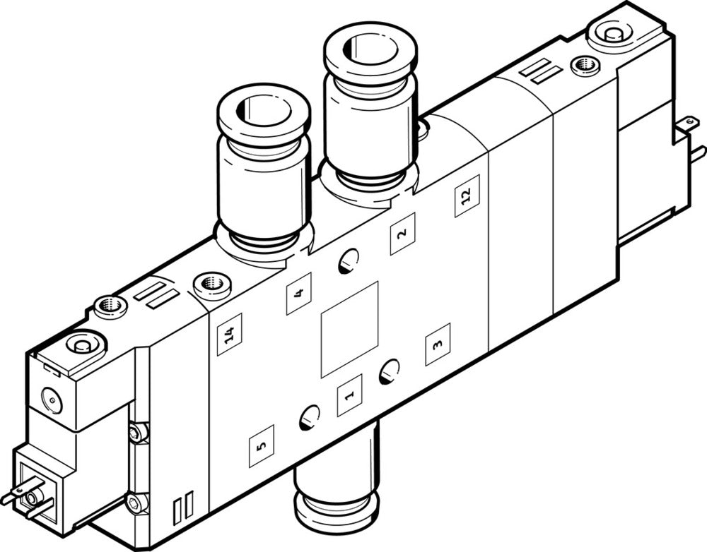 Festo 5/3 Uitgeblazen Lucht Magneetventiel QS-10 1250l/min - 170273