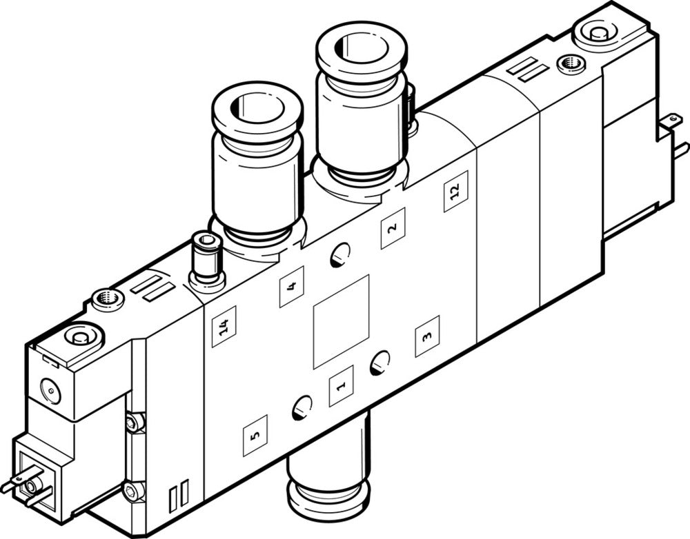 Festo 5/3 Uitgeblazen Lucht Magneetventiel QS-10 1250l/min - 170346