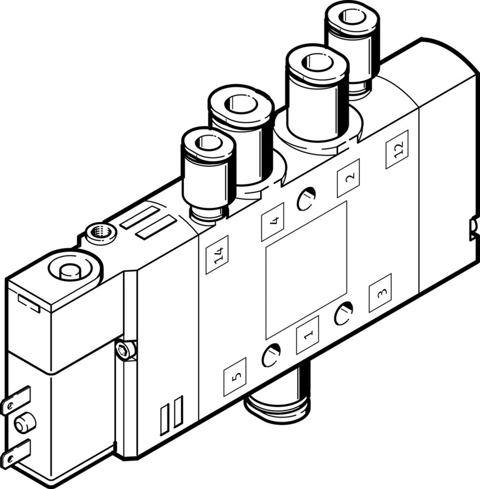 Festo 5/2 Monostabiele Lucht Magneetventiel QS-6 320l/min - 196886