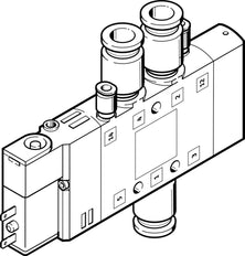 Festo 5/2 Monostabiel Lucht Magneetventiel QS-8 680L/Min - 196914