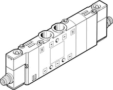 Festo 5/3 NC Lucht Magneetventiel M7 350L/Min - 550228
