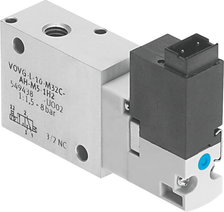 Festo 3/2 NC Monostabiele Lucht Magneetventiel Aansluitplaat 180L/Min 2 - 8Bar/2 - 116Psi - 560704