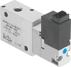 Festo 3/2 NC Monostabiele Lucht Magneetventiel Aansluitplaat 180L/Min 2 - 8Bar/2 - 116Psi - 560704
