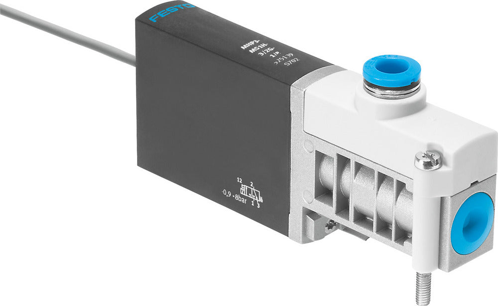 Festo 3/2 NC Monostabiele Lucht Magneetventiel Aansluitplaat 200l/min -0.9 - 8bar/-13 - 116psi - 525145
