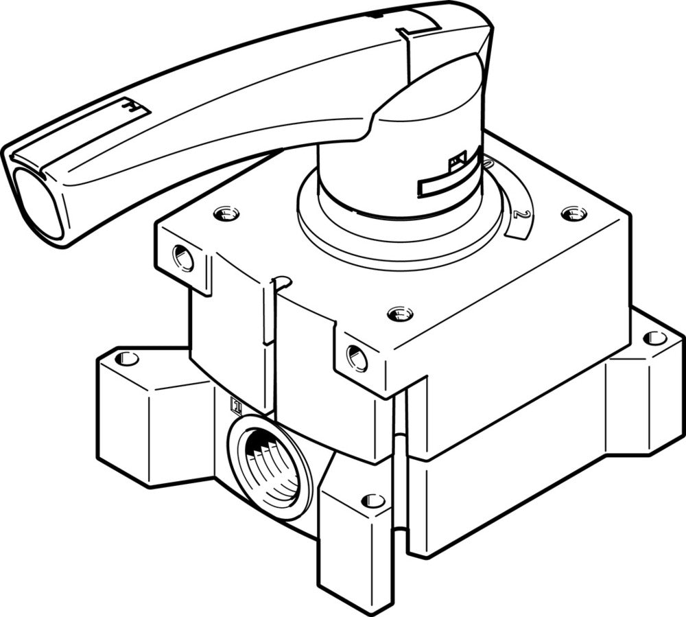 Festo 4/3 Uitgeputte Handbedieningsklep M5 170L/Min - 3410681